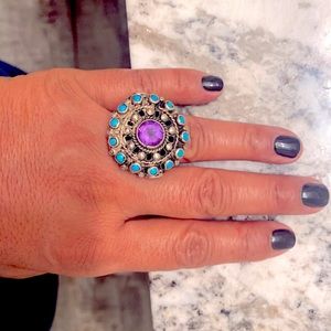 925 stamped Sterling silver, Amethyst, turquoise precious stones😍